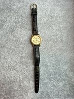Front view of entire wristwatch laid flat