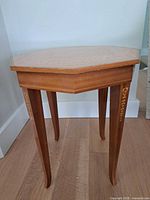 Full view of octagonal inlaid table