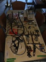 Table overview showing all faucets, hoses, valves and fittings