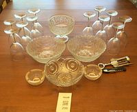 Group view of all glassware and corkscrew