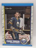 Front of Pierre Turgeon O-Pee-Chee card