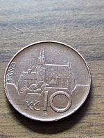 Obverse showing Brno cathedral and value