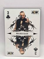 Front of card showing Malakai Black 3 of Clubs design