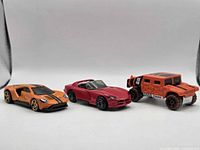 Group shot of all three Hot Wheels cars