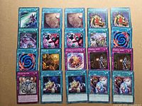 All 20 cards laid out in four rows