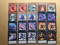 All 20 cards laid out in four rows, full lot view