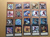 Full layout of all 20 cards in four rows, showing mix of main deck and Xyz cards