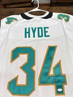 Back of jersey showing HYDE name, number 34, autograph