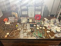 Entire spread of jewelry on table