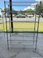 Front view showing six shelves and overall structure