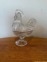 Figural hen covered dish assembled on pedestal base