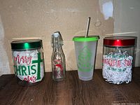 All four drink containers lined up