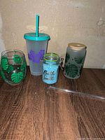 All four items lined up on tabletop