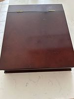 Closed mahogany box top view