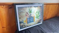 Pin-up bottle holographic poster in frame