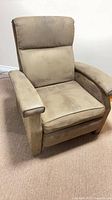 front view of green microfiber recliner chair