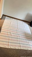 Full view of blanket spread on floor showing overall pattern and size