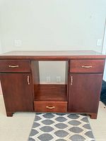 Front view of desk cabinet closed