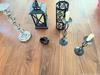 All six décor items grouped on floor