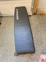 Top view showing entire bench surface and logo