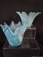 Pair of Murano glass vases showing size and shape differences