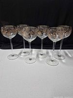 All six coupe glasses side by side