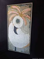 Full view of framed cockatoo acrylic painting