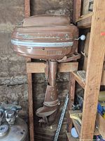 Full view of Buccaneer outboard hanging on wall
