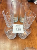 Full set of six glasses displaying both styles and sizes