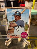 Front of Willie Stargell 1968 Topps card on stand