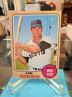Front view of the card on stand