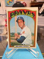 front of Orlando Cepeda card on stand