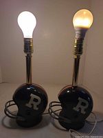 Both helmet lamps lit showing overall design and working condition
