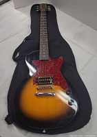 Full view of Epiphone Special guitar inside black soft case