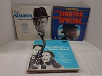 Three LPs front view: This Is Sinatra, Sinatra Special, Les Paul and Mary Ford