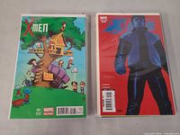 Front cover of X-Men (Marvel Now!) #1 and Cyclops blue-tone X-Men issue