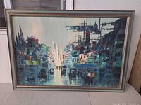 Framed oil painting full view