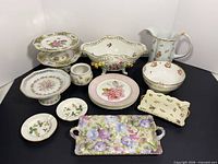 Group shot of all sixteen serving pieces