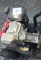 Top view of Honda GC190 engine on pressure washer frame