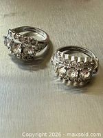 Both rings top view showing design and stones