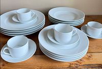 Full dinnerware set stacked showing all 20 pieces
