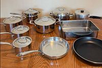 Group shot of entire cookware set on table