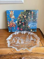 Platter displayed in front of original box