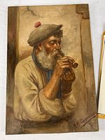 Full view of signed oil painting on canvas
