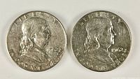 Obverse of both 1962-D Franklin half dollars