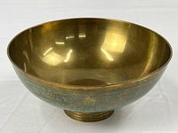 Top view of brass bowl interior