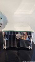 full view of mirrored jewellery box with lid closed