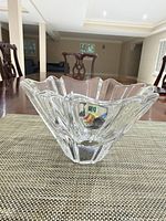 overall view of crystal faceted bowl on table