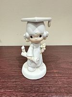 Front view of porcelain graduate figurine