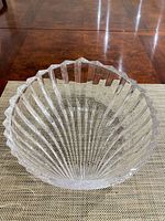 Top view showing ribbed interior and scalloped rim